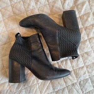 Cole Haan | Aylin Quilted Chevron Black Heeled Bootie